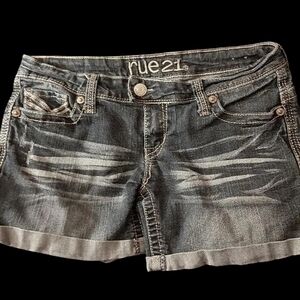 Rue21 Women's Faded Black Jean Shorts